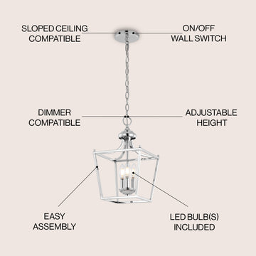 Camden Iron Classic Midcentury Pendant Lantern